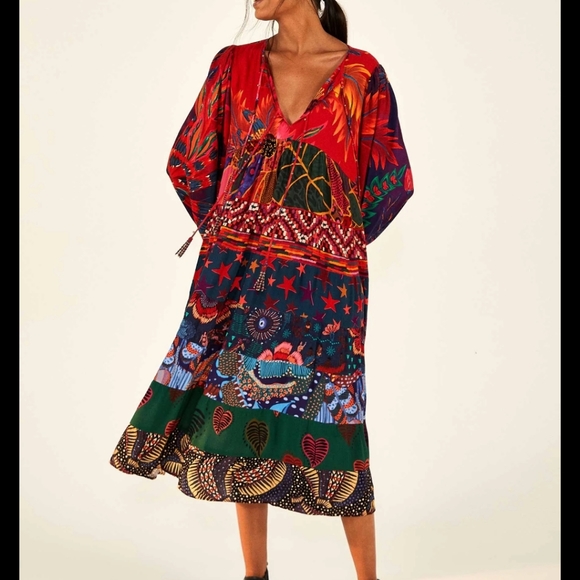 FARM Rio Colorful Patterned Midi Dress - Picture 2 of 5